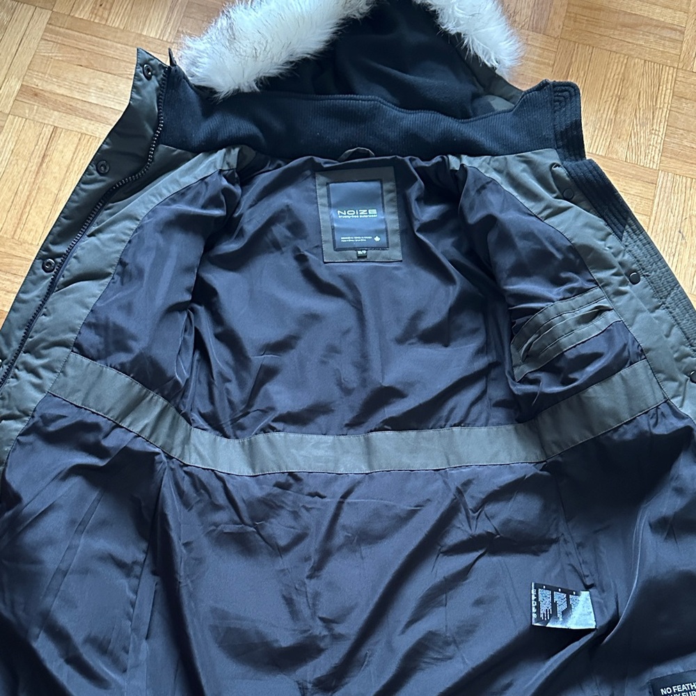 Noize Dark Green Puffer Jacket with Faux Fur Trim - Picture 6 of 11